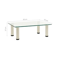 vidaXL Tv Stand Transparent 15.7"x13.8"x6.7" Tempered Glass