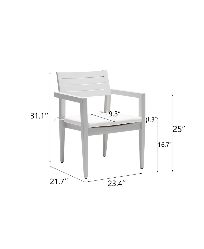 Simplie Fun Sleek Contemporary Aluminum Dining Set for Indoor/Outdoor Living