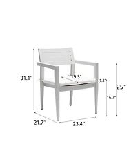Simplie Fun Sleek Contemporary Aluminum Dining Set for Indoor/Outdoor Living