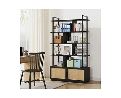 gaomon Split-level rattan bookshelf