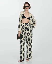 Mango Women's Wideleg Printed Trousers