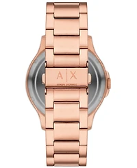 A|X Armani Exchange Men's Automatic Three-Hand Rose Gold Stainless Steel Watch 46MM