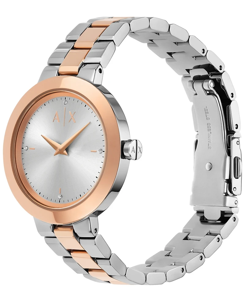A|X Armani Exchange Women's Quartz Two-Tone Stainless Steel 36MM