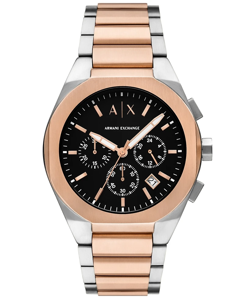 A|X Armani Exchange Men's Sync Quartz Chronograph Two-Tone Stainless Steel Watch 42MM