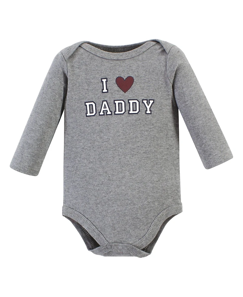 Hudson Baby Boys Five-Piece Collection of Long-Sleeve Cotton Bodysuits