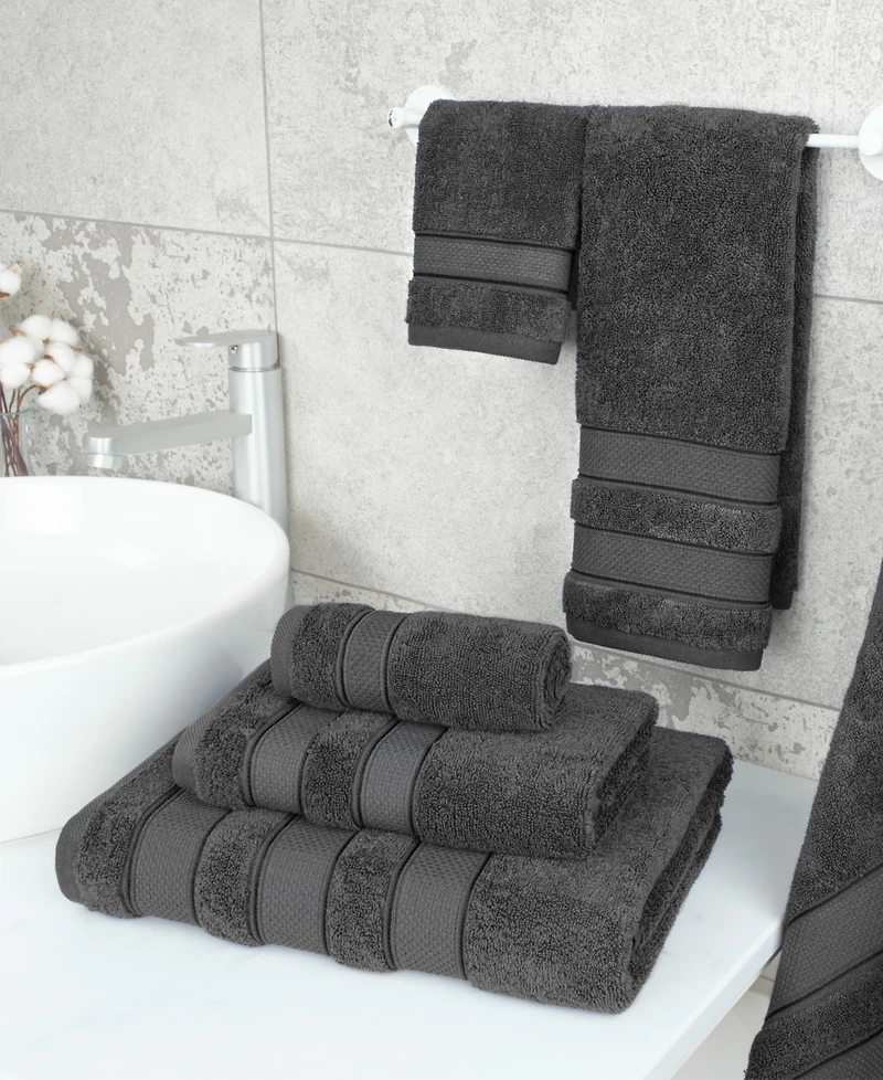 American Soft Linen Salem Premium 100% Turkish Cotton 6 Piece Bath Towel Set