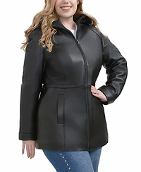Bgsd Plus Uzima Leather Hooded Parka Coat