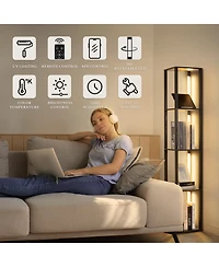 Fenlo Fancy Pro - 64” Dimmable Led Floor Lamp with Adjustable Color Temp Range (2700K-6000k), Remote/App Control