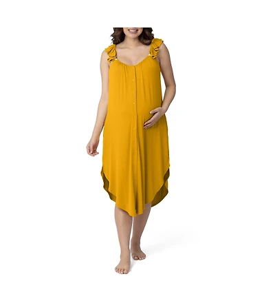 Kindred Bravely Maternity Ruffle Strap Labor & Delivery Gown
