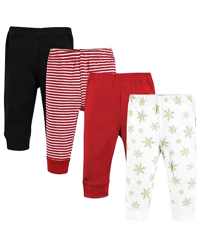 Hudson Baby Boys Cotton Pants 4pk, Modern Elephant, 6-9 Months