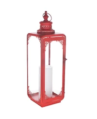 Set of 2 Elegant Curved Metal Lanterns for Home Decor
