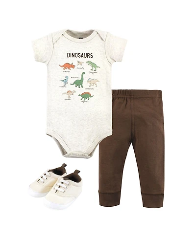 Hudson Baby Boys Three-Piece Long-Sleeve Bodysuit Outfit with Pants and Footwear