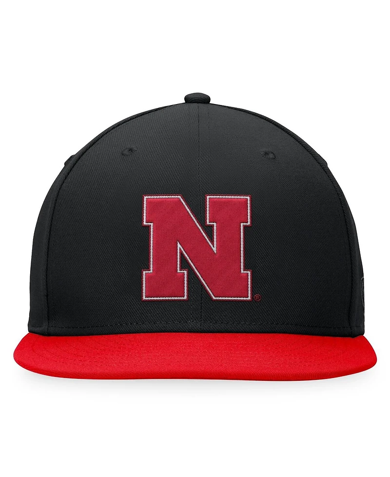 Top of the World Men's Black Nebraska Huskers Fitted Hat