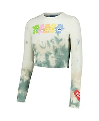 Mad Engine Men's and Women's Natural Care Bears Line-Up Tie-Dye Cropped Long Sleeve T-Shirt