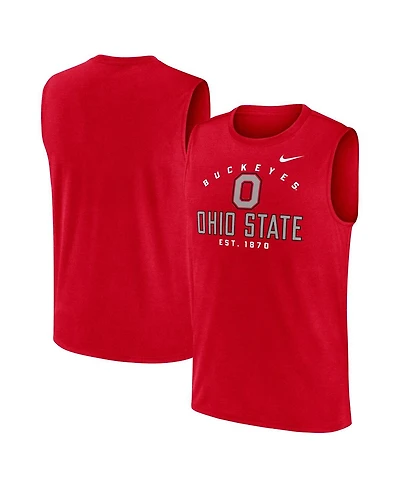 Nike Men's Scarlet Ohio State Buckeyes Primetime Legend Lock Up Performance Muscle Tank Top
