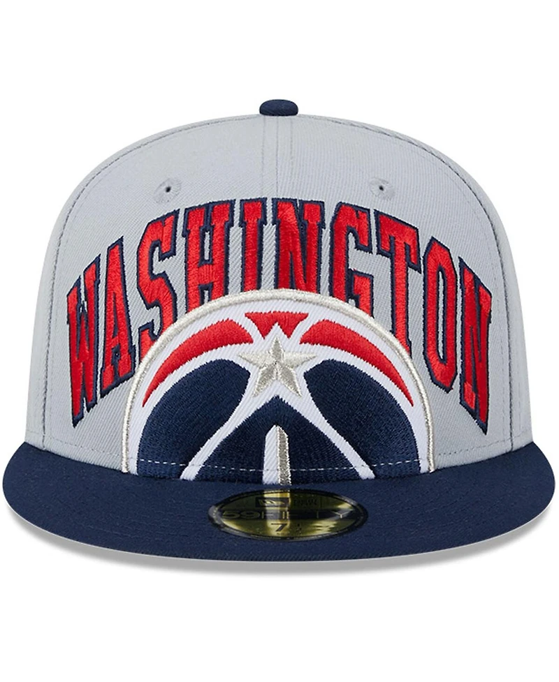 New Era Men's Gray/Navy Washington Wizards Tip-Off Two-Tone 59FIFTY Fitted Hat