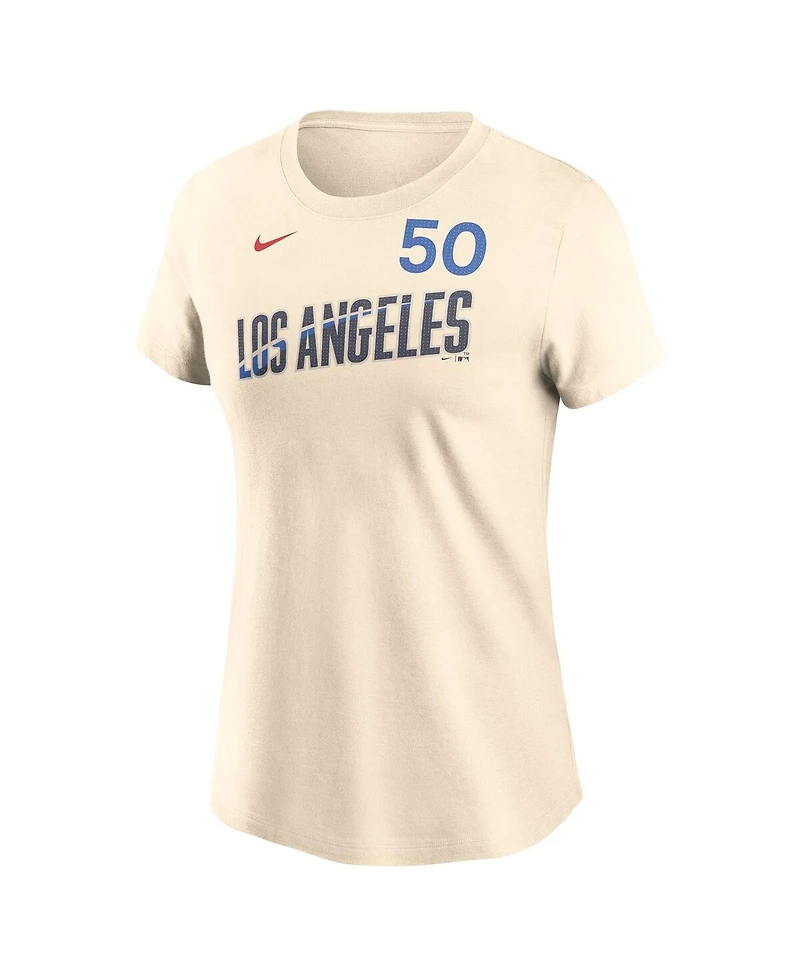 Nike Women's Mookie Betts Cream Los Angeles Dodgers 2024 City Connect Fuse Name Number T-Shirt