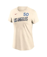Nike Women's Mookie Betts Cream Los Angeles Dodgers 2024 City Connect Fuse Name Number T-Shirt