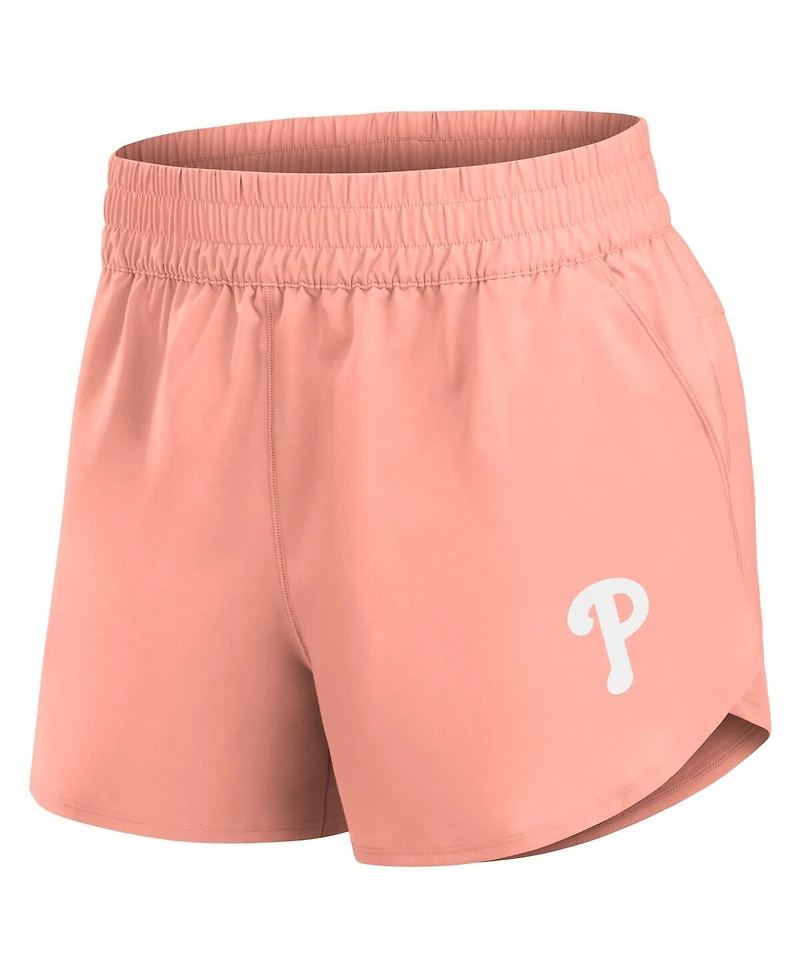 Fanatics Women's Coral Philadelphia Phillies Studio Woven Vibe Shorts