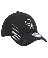 New Era Men's Black Colorado Rockies Active Dash Mark 39THIRTY Flex Hat