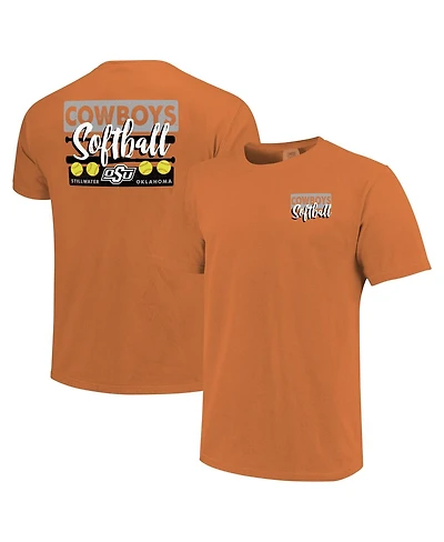 Image One Men's and Women's Orange Oklahoma State Cowboys Gritty Softball Bats Comfort Colors T-Shirt