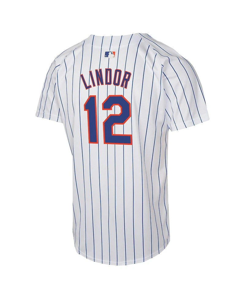 Nike Big Boys and Girls Francisco Lindor White New York Mets Home Game Player Jersey