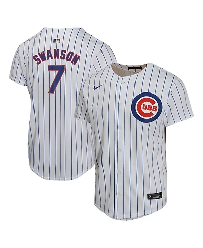 Nike Big Boys and Girls Dansby Swanson White Chicago Cubs Home Game Player Jersey