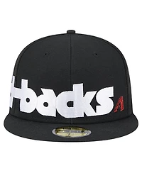 New Era Men's Black Arizona Diamondbacks Checkered Undervisor 59FIFTY Fitted Hat