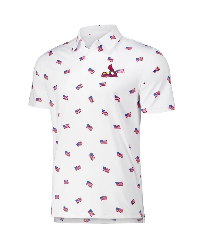 Antigua Men's White St. Louis Cardinals Americana Polo