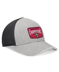 Fanatics Men's Gray/Charcoal Florida Panthers 2024 Stanley Cup Champions Locker Room Meshback Structured Adjustable Hat