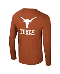 Colosseum Men's Orange Texas Longhorns Logo Lockup 3-Hit Active Blend Long Sleeve T-Shirt