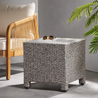 Streamdale Polyethylene Rattan Cube Side Table Durable, Versatile, No Assembly