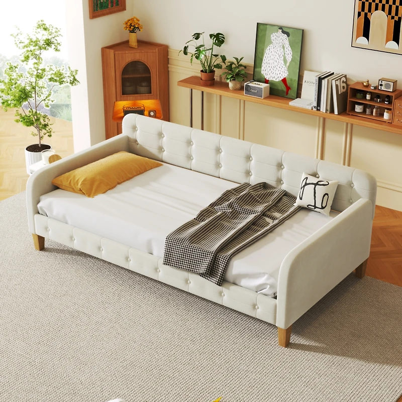 Streamdale Twin Size Upholstered Daybed With 4 Support Legs