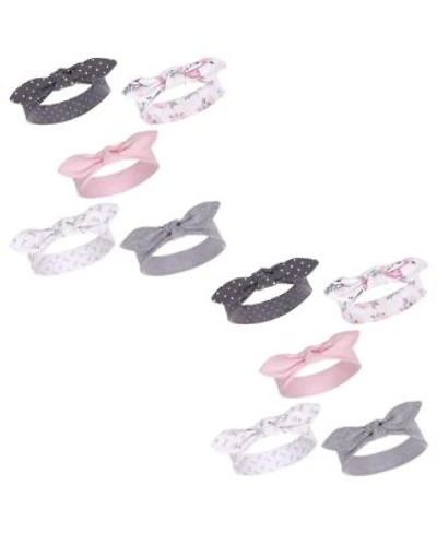 Hudson Baby Baby Girls Hudson Cotton Headbands Pink Floral 10 Piece 0 24 Months