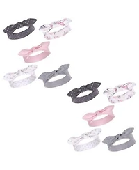 Hudson Baby Baby Girls Hudson Cotton Headbands Pink Floral 10 Piece 0 24 Months