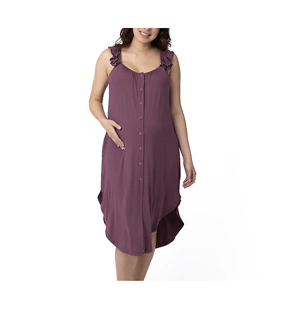 Kindred Bravely Maternity Ruffle Strap Labor & Delivery Gown
