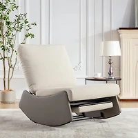 Simplie Fun Adjustable Soft-Backed Comfort Rocking Chair with Leg Support