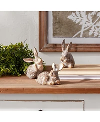 Slickblue Set of 3 Garden Rabbit Figurines Decorative Outdoor Statues