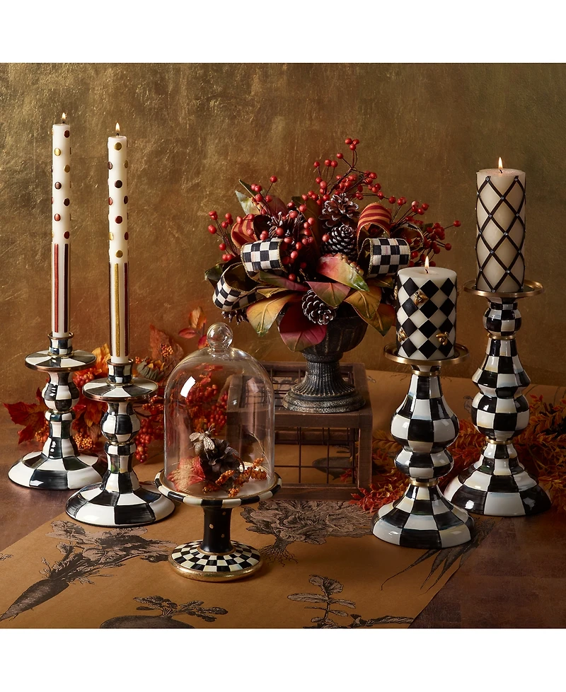 Mackenzie-Childs Courtly Check Large Pillar Candlestick