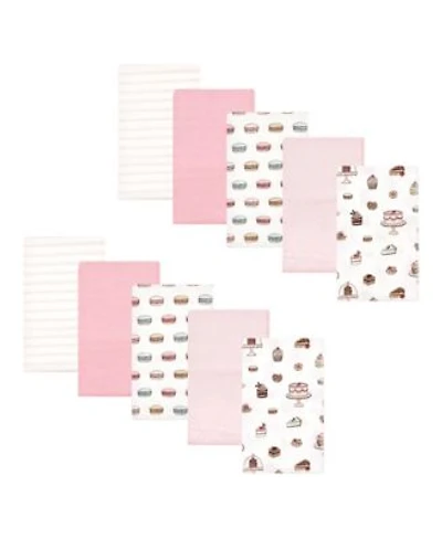 Hudson Baby Girls 10Pk Flannel Burp Cloth