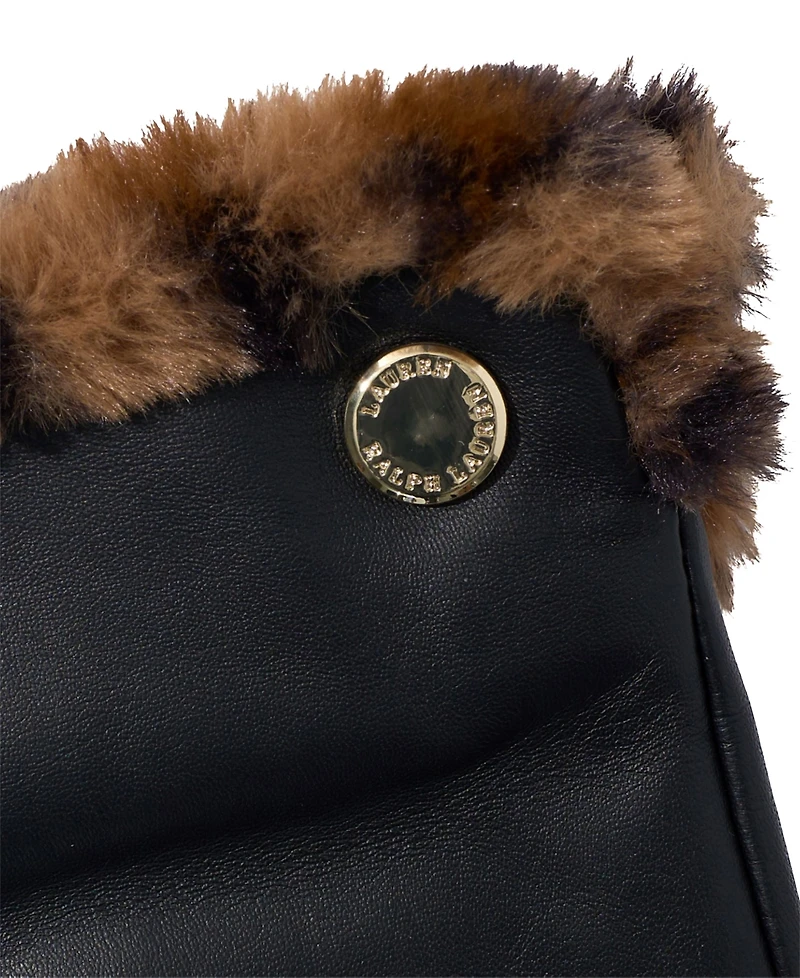 Lauren Ralph Women's Plush Lined Leather Gloves