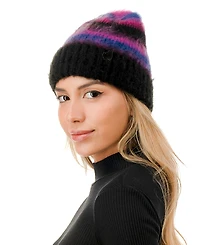 Marcus Adler Stripe Fuzzy Hair Beanie
