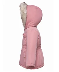 Rokka&Rolla Toddler Girls Puffer Jacket with Sherpa Fleece Lining 2T-4T