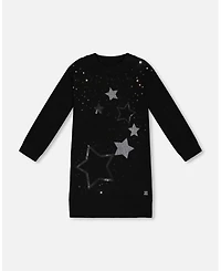 Deux par Toddler Girls Knitted Dress With Sequins Black - Toddler|Child