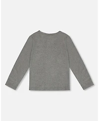 Deux par Toddler Girls Long Sleeve T-Shirt Dark Grey - Toddler|Child
