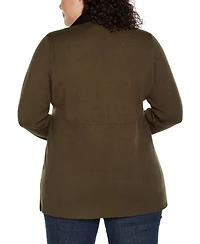 Belldini Plus Black Label Collared Sweater Jacket