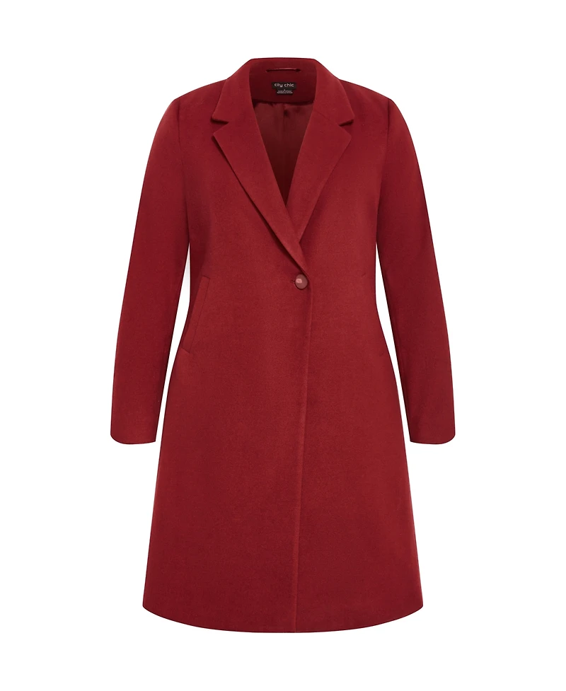 City Chic Plus Size Effortless Chic Coat