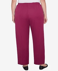 Alfred Dunner Plus Size Wine Country Classic Faux Suede Slant Pocket Medium Length Pant