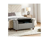Hulala Home Transitional Carmen 43.7" Wide Storage Bench with Sturdy Wood Legs