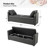 Hulala Home Rosana Transitional 59.4" Wide Storage Bench